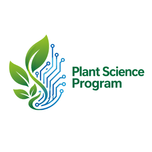 plant science logo leaves green and blue lines
